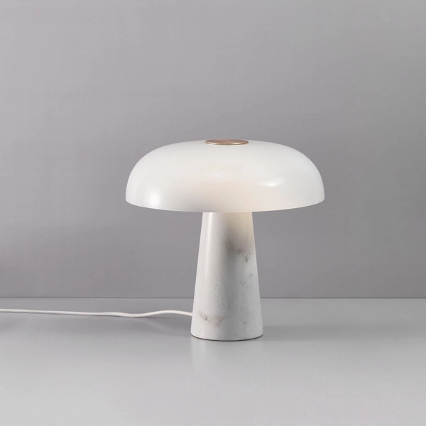 Stołowa lampka Glossy 2020505001 DFTP grzyb opalizowana marmur biała