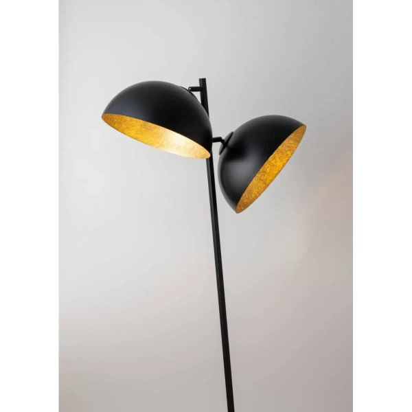 Podłogowa lampa salonowa Sfera stojąca czarna złota