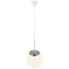Lampa wisząca salonowa CAFE 39573001 szklana kula biały srebrny