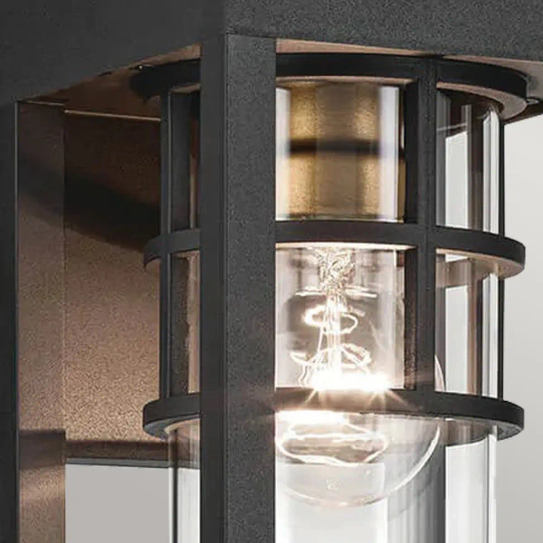 Elewacyjna lampa szklana Hone KL-HONE-S-BKT lampion IP44 czarna