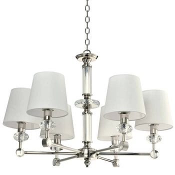 Glamour LAMPA wisząca DOHA P06285NI-WH Cosmolight abażurowy zwis z kryształkami nikiel