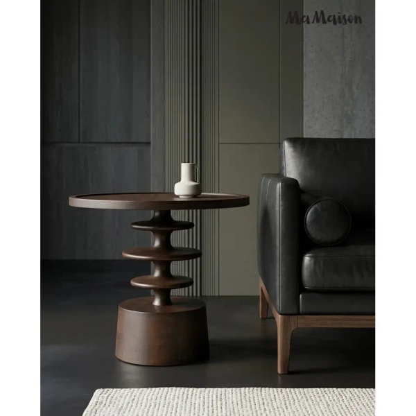 Kwadratowy stolik kawowy BRERA MM001501100414 brązowy drewniany 60cm
