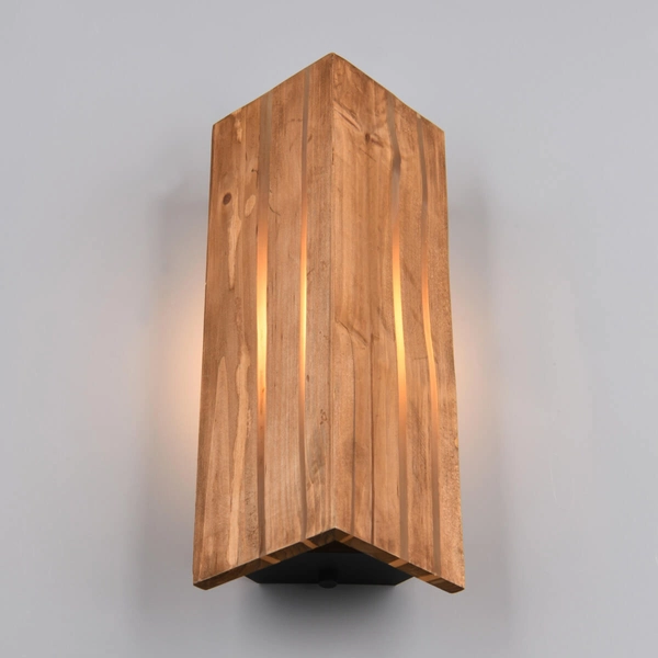 Drewniany kinkiet ścienny KARUNI 263300130 Trio podłużna kostka eco brązowy