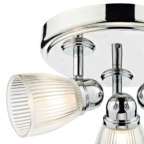 Łazienkowa sufitowa lampa Cedric CED7638 żebrowana IP44 chrom