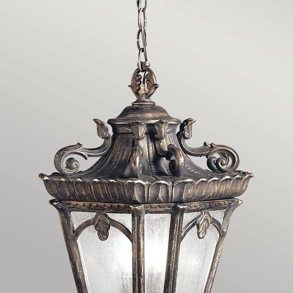 Wisząca lampa zewnętrzna Tournai KL-TOURNAI8-XL Elstead KICHLER ogrodowa OPRAWA metalowa latarenka zwis vintage IP44 antyczny mosiądz
