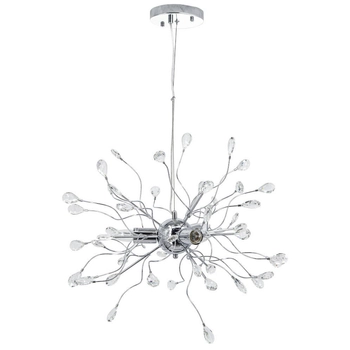 Glamour LAMPA wisząca Lila 6757/3 8C Elem metalowa OPRAWA zwis dekoracyjny pałacowe kryształki chrom
