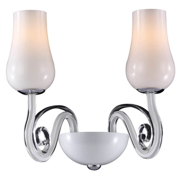 Pokojowa lampa ścienna Lybra do przedpokoju chrom biała