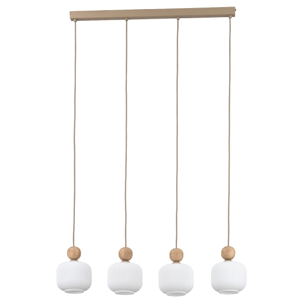 Lampa wisząca nad stół Ballo 11051 podłużna na belce biały beżowy