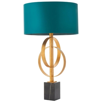 Stołowa lampa ringi L&-195221 Light& z abażurem morskim złota