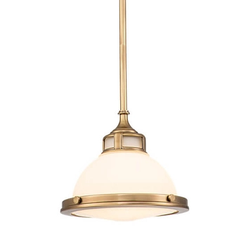 Szklana lampa wisząca retro Amelia HK-AMELIA-P-S-HB mosiądz biały