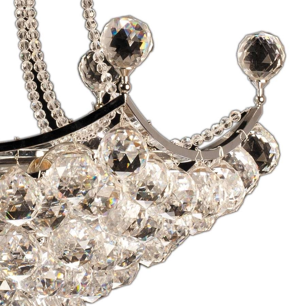 Kryształowa LAMPA wisząca VEN W-12060/9 glamour OPRAWA zwis kule balls przezroczyste