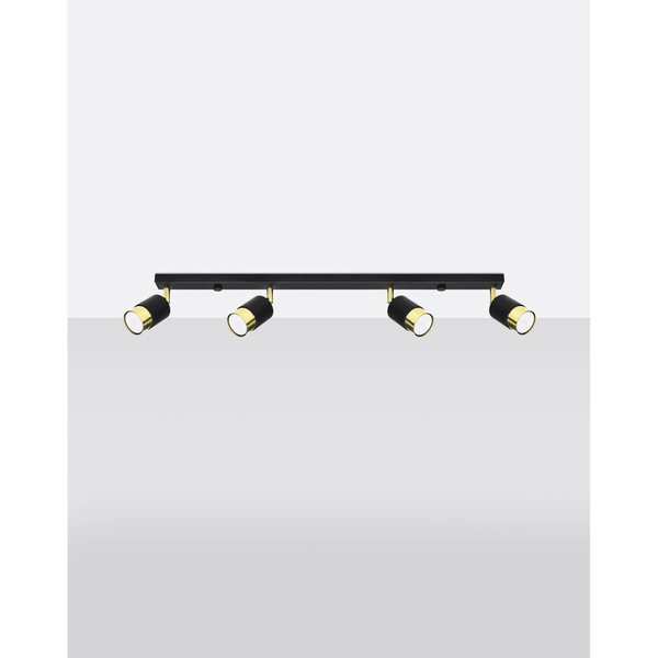Sypialniana lampa sufitowa SL.1072 nad łóżko czarna złota