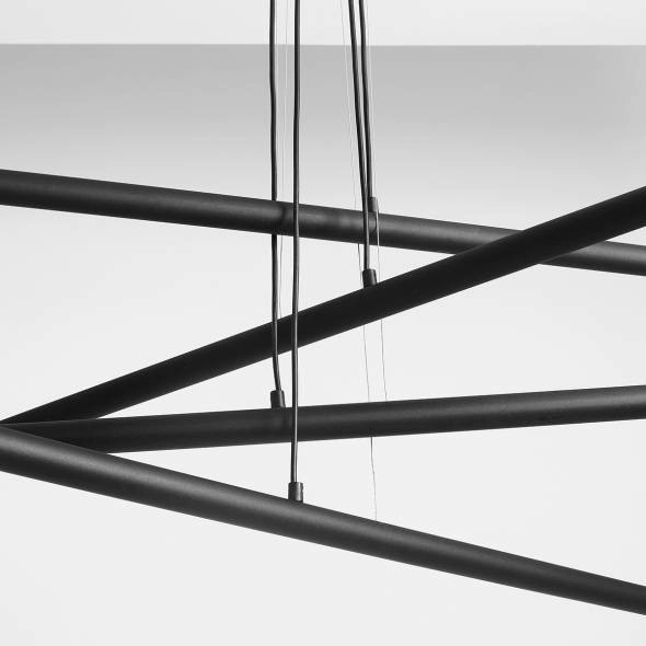 Loftowa lampa wisząca TUBO 1072P1 Aldex metalowe tuby kaskada czarna