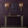Ścienna lampa hampton L&-195452 Light& z abażurem ecru mosiądz