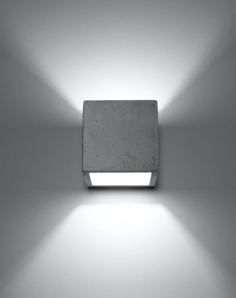 Kwadratowa LAMPA ścienna SL.0487 kostka OPRAWA kinkiet cube beton