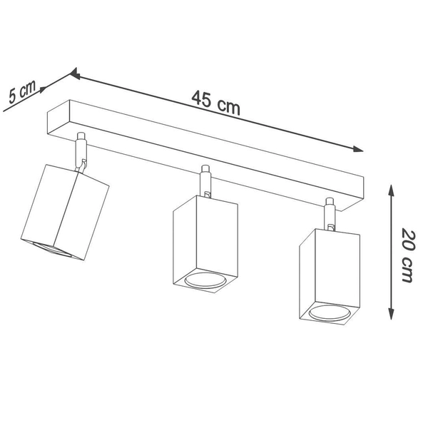 Lampa sufitowa SL.1037 ruchome reflektorki drewniane
