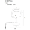 Lampka stołowa z abażurem CHICAGO T0029 Maxlight metal tkanina czarna