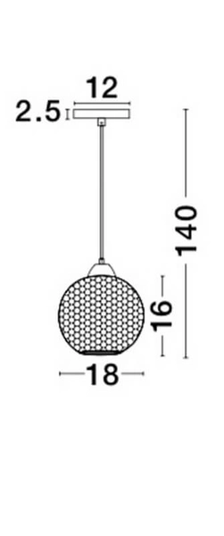 Niebieska lampa wisząca Buenos kula loft do jadalni