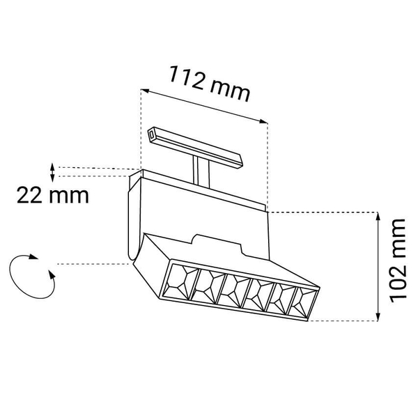 Lampa listwa szynowa Komatsu 6595 Shilo LED 6W 3000K metalowa czarna