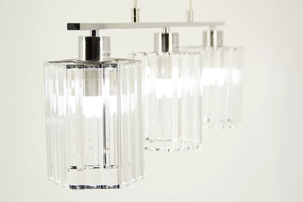 Kryształowa lampa wisząca 6791/3 8C do sypialni chrom