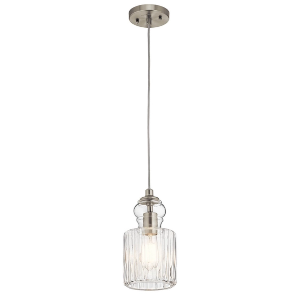 Szklana lampa nad wyspę Riviera KL-RIVIERA-P-B retro nikiel przezroczysta