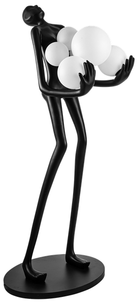 Metalowa lampa podłogowa Atlas B AZ4985 kule balls czarna 