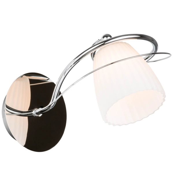 Ścienna lampa do salonu Tipene MW15105-1CR Italux szklana chrom biała