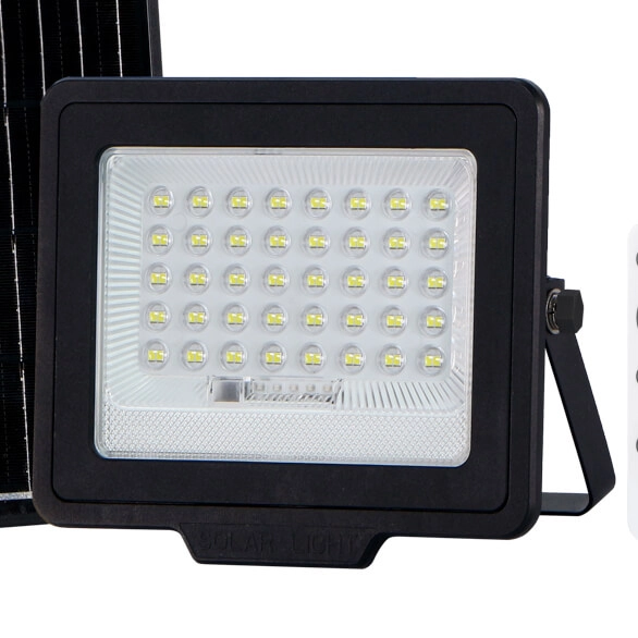 Solarna lampa ogrodowa z pilotem Norla SLR-42563-100W Italux LED 100W 4000K IP65 czarna