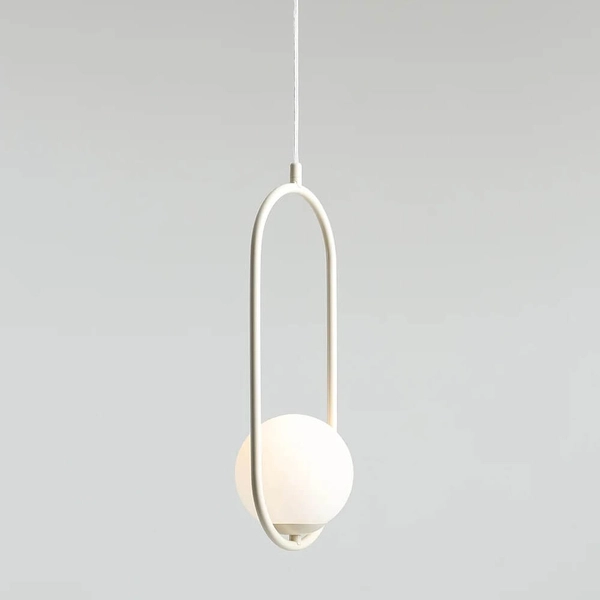 Lampa wisząca kulista Riva 1086G9 Aldex metalowa kremowa biała