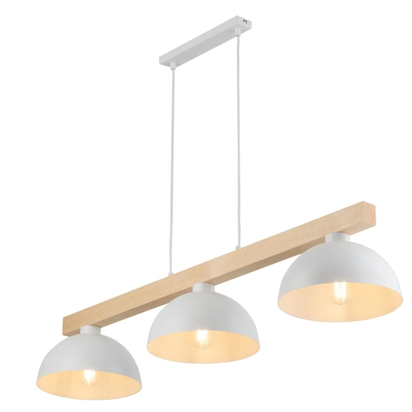 Lampa wisząca skandynawska Oslo 4712 TK Lighting drewniana potrójna biała