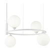 Wisząca LAMPA modernistyczna RING MOD013PL-04W Maytoni metalowa OPRAWA pierścień ZWIS kule balls białe
