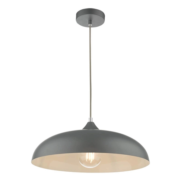 Metalowa lampa wisząca Kaelan KAE0137 kopułowa szara