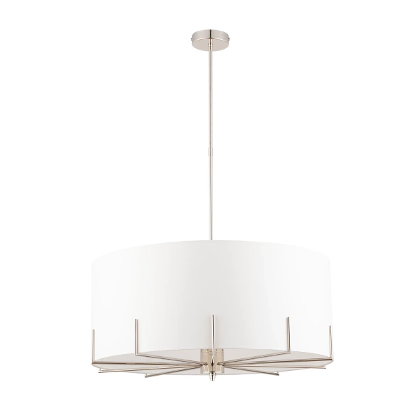 Owalny plafon do jadalni Nemi NEM-ZWD-5 (N) nad stół biały nikiel