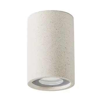 Sufitowa lampa do ogrodu MIRENZO LE75181 tuba z piaskowca IP65 biała