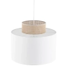 Skandynawska lampa wisząca Duo 1856 tuba z naturalnej juty biały