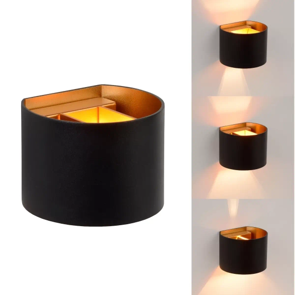 Półokrągły kinkiet ścienny XIO 09218/04/30 Lucide do salonu czarny