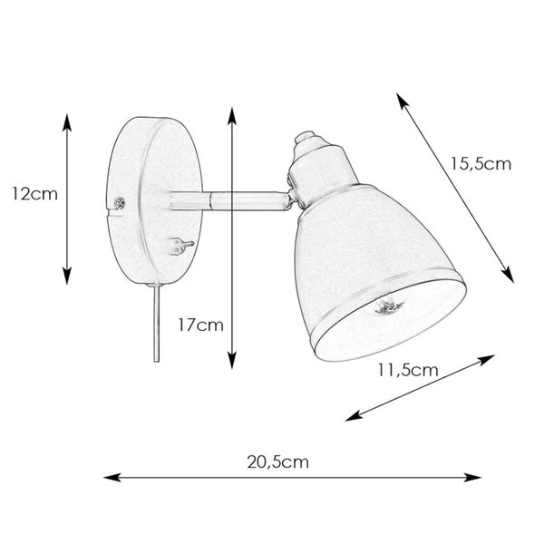 Ścienna lampa z włącznikiem Story 108712 Markslojd regulacja czarny