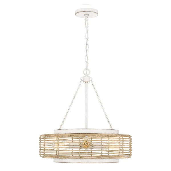 Boho wisząca lampa Waylon QZ-WAYLON-4P-AWH naturalna lina
