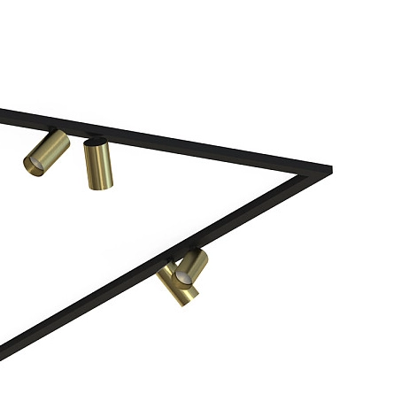 Czarna lampa natynkowa Mono 7757 metalowe reflektorki na listwie