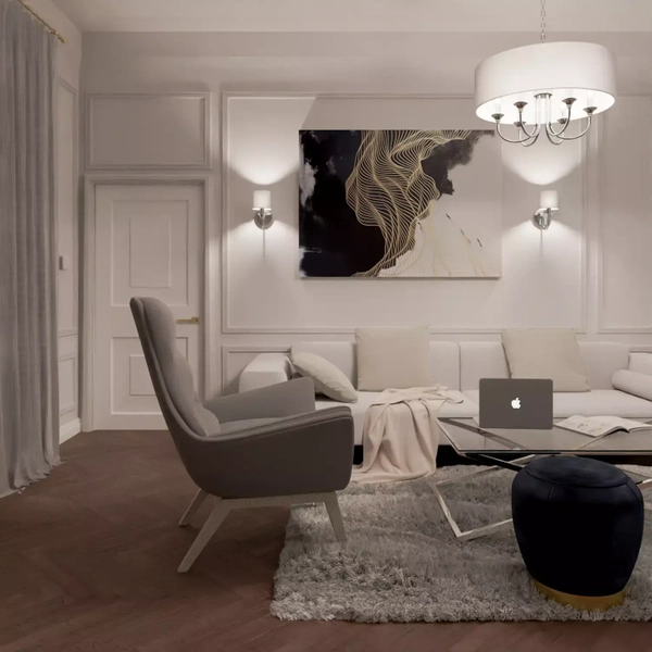 Abażurowy kinkiet pokojowy Abu Dhabi klasyczny biały chrom