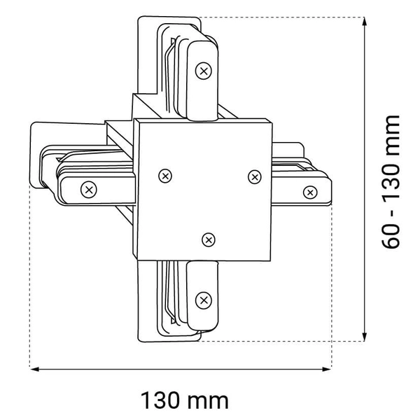 Łącznik X do szyny podtynkowej 1-fazowej 6354 BROSline metalowy biały