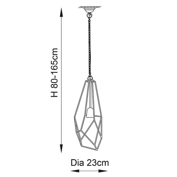 Geometryczna lampa wisząca Avery 73117 mosiądz przezroczysty