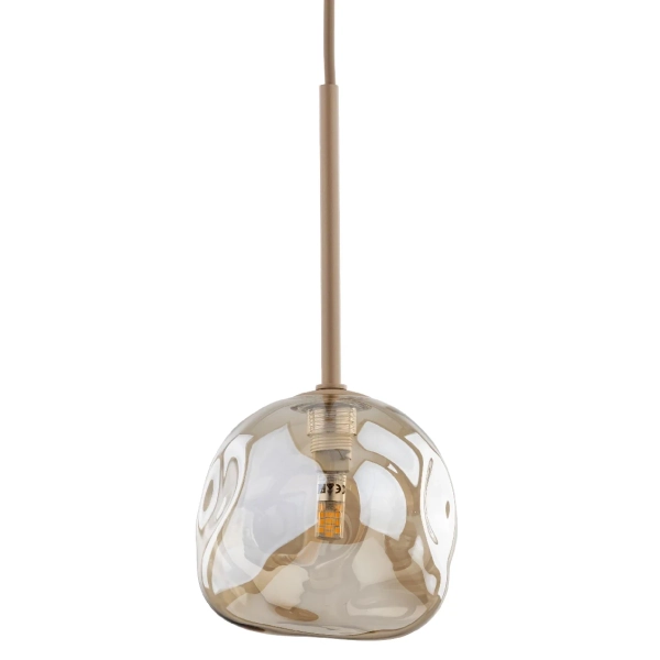 Zwisająca lampa glamour Lava 11106 kula szklana koniak