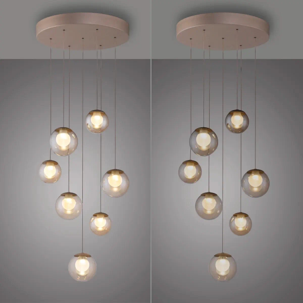 Lampa wisząca sterowana pilotem POPUP brązowa 2587-97 7x3W LED 2200-5000K z regulacją barwy