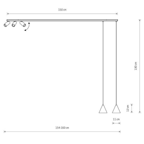 Regulowana lampa wisząca Fourty 11446 trójkątna metalowa biała