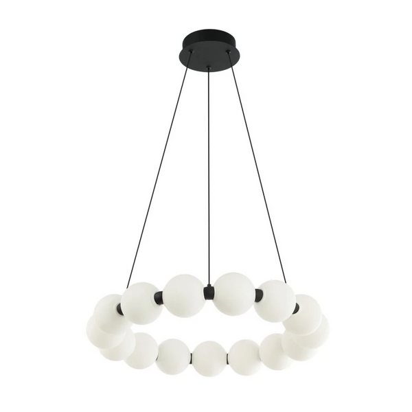 Kulista lampa wisząca PERLA czarna biała AZ6895 30W 3000K ściemniacz