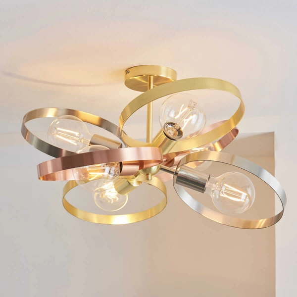 Lampa sufitowa do gabinetu Hoop 91935 Endon mosiądz miedziana nikiel