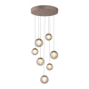 Lampa wisząca sterowana pilotem POPUP brązowa 2587-97 7x3W LED 2200-5000K z regulacją barwy