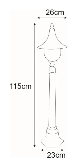 Ogrodowa latarnia Boston K-8129 CZARNY/ZŁOTY czarna złota