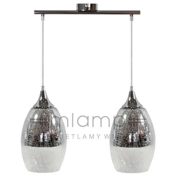 Lampa wisząca CELIA 32-51578 szklana zwis sufitowa krople łezki chrom